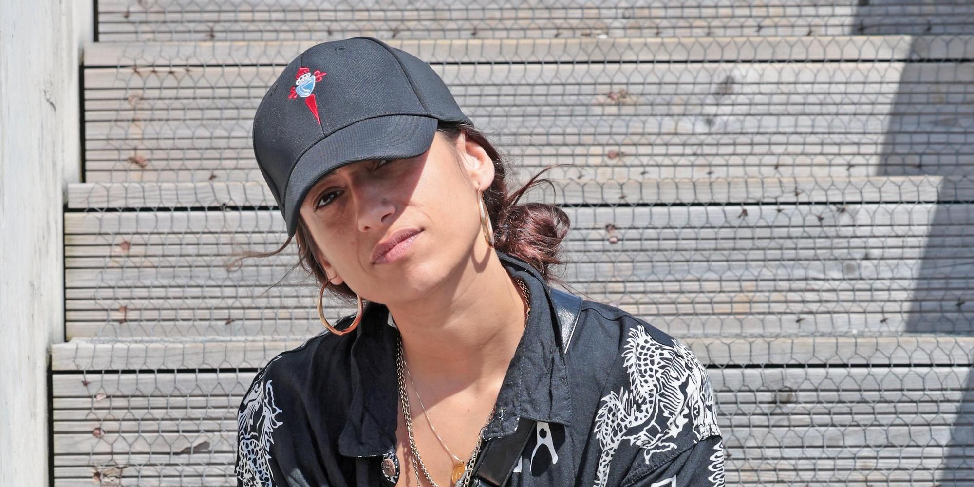 La actriz Carolina Yuste, ayer, en Vigo