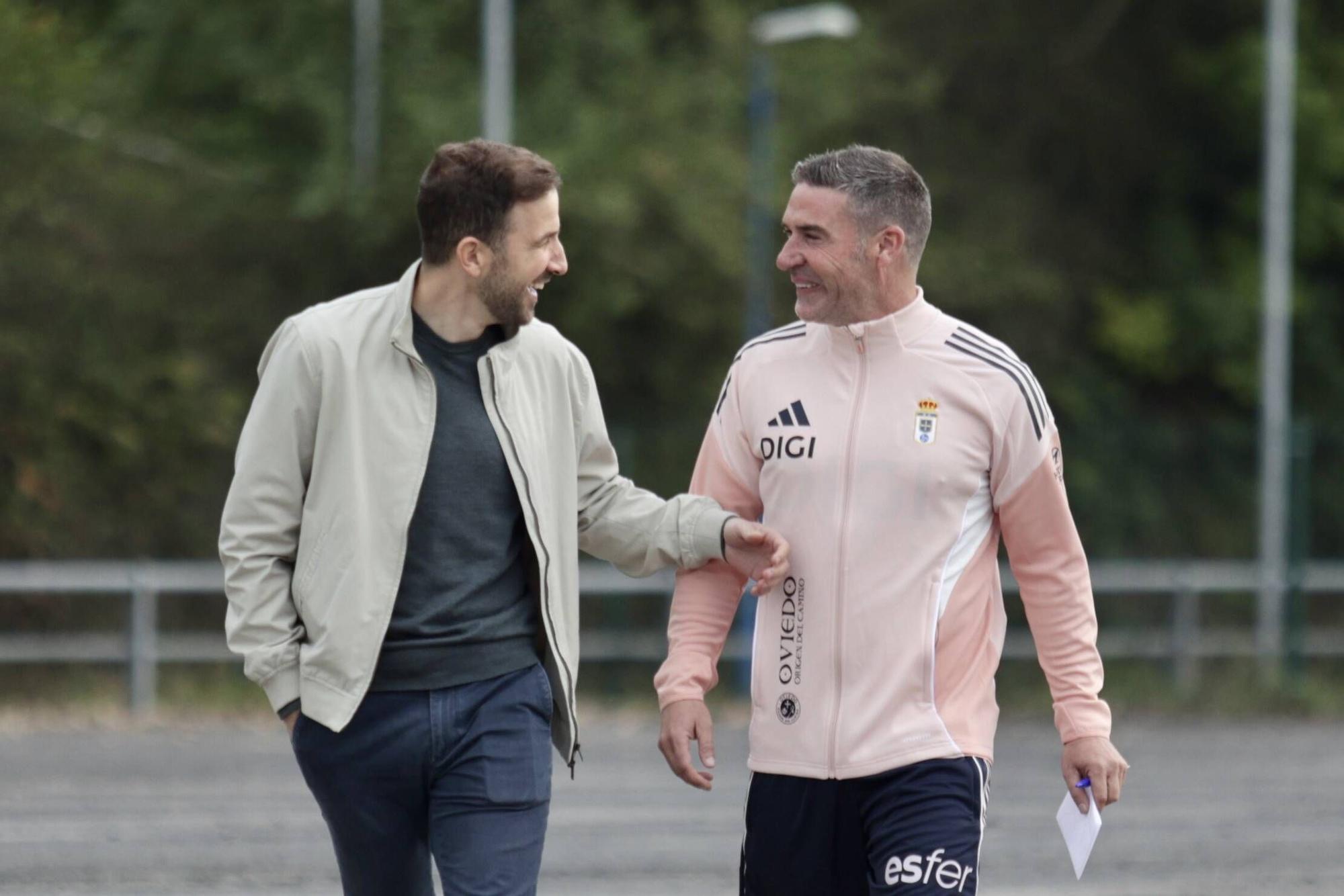 EN IMÁGENES: Así fue el primer entrenamiento de Luis Carrión al frente del Real Oviedo