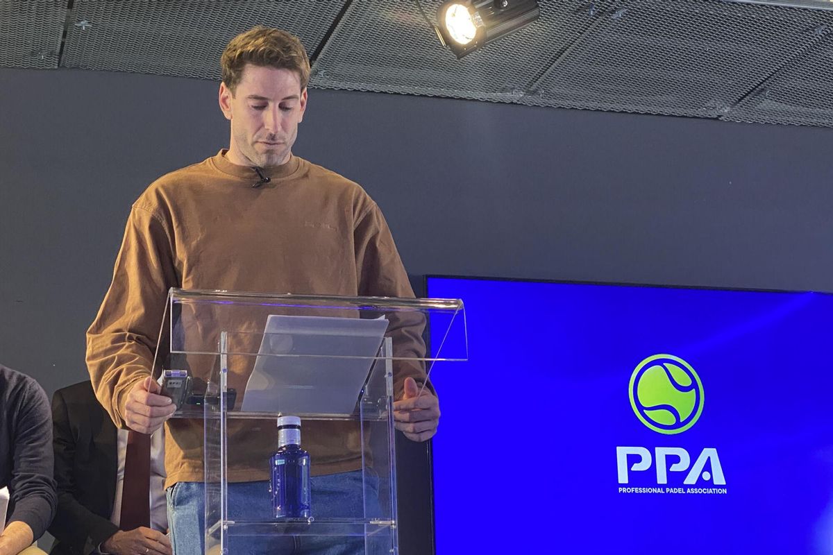 El presidente de la PPA, Álex Ruiz, atiende a los medios en Madrid.