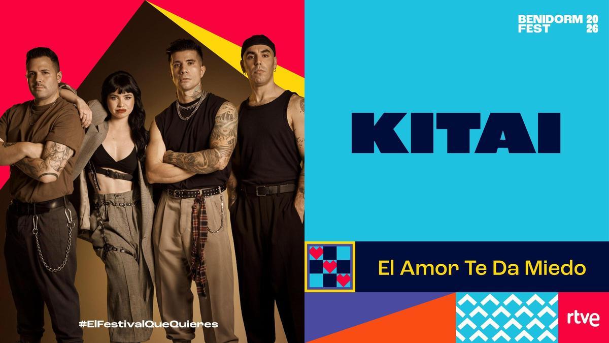 Artwork oficial del Benidorm Fest con la banda Kitai