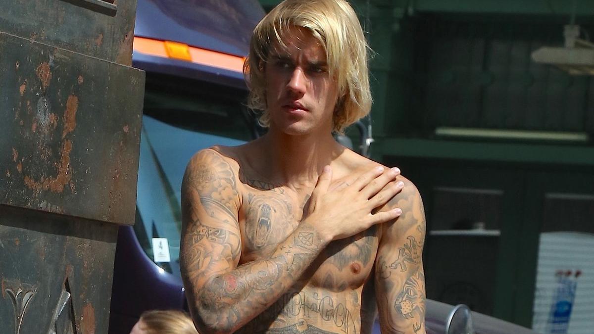 Justin Bieber, sin camiseta, el pasado agosto en Manhattan.