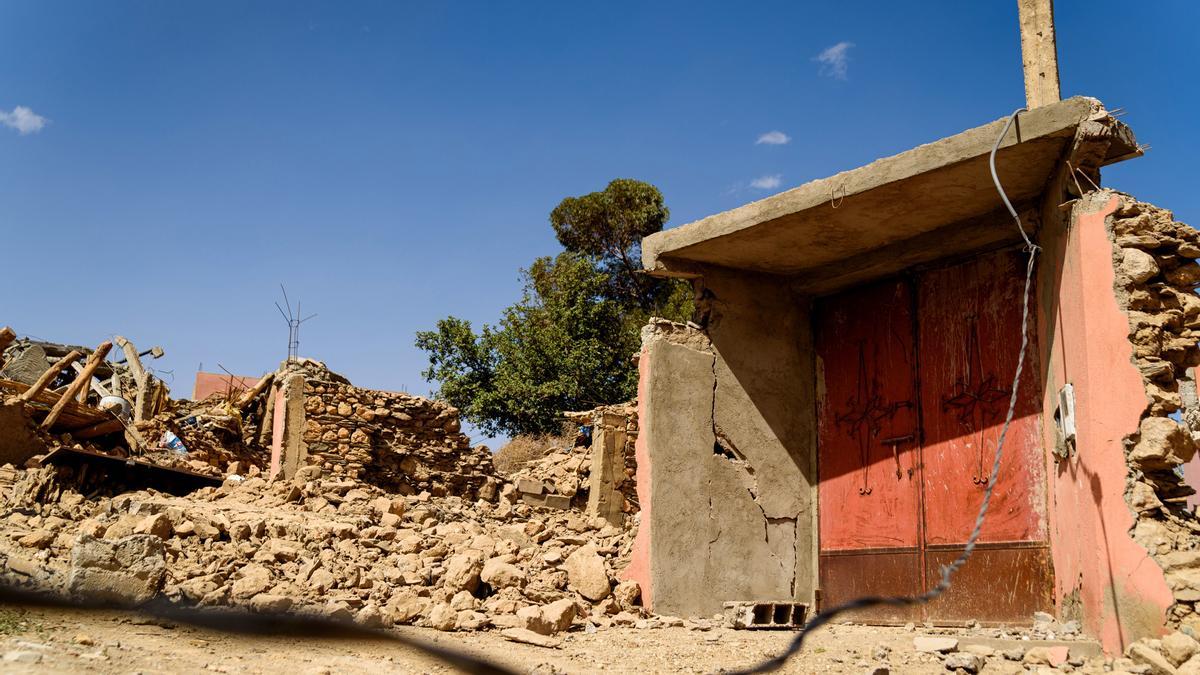 Daños materiales en la ciudad de Tafeghaghte a causa del terremoto de magnitud 6,8 en la escala abierta de Richter en Marruecos
