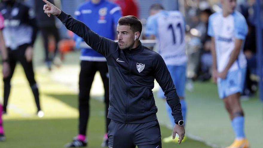 Manolo Sánchez, durante el partido frente al Leganés.