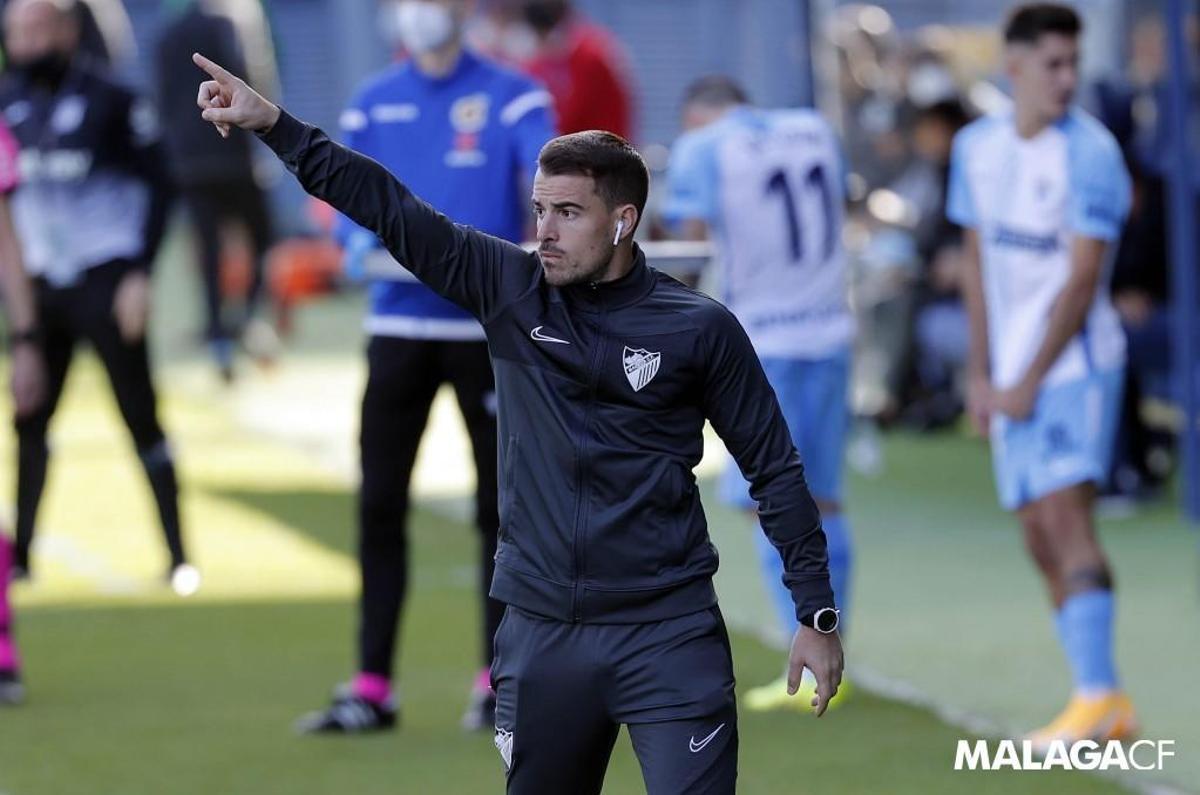 Manolo Sánchez, durante el partido frente al Leganés.