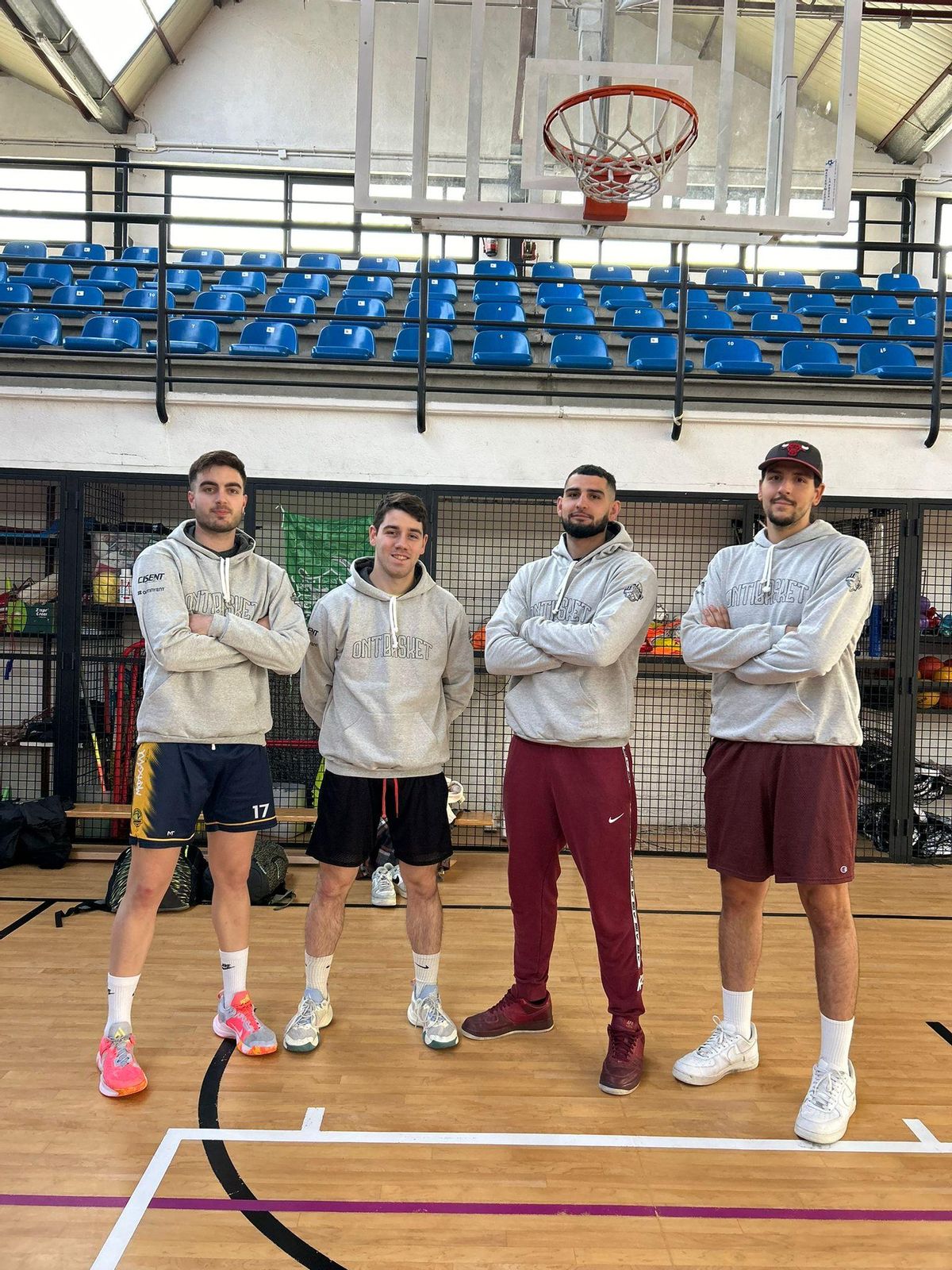 Los jugadores del equipo masculino profesional del Ontibasket de la Liga 3x3 Indoor.