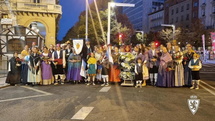 El Real Zaragoza, en la Ofrenda de Flores