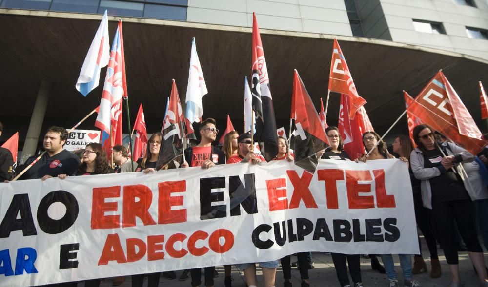 Paros en Extel A Coruña contra el ERE para 205 empleados