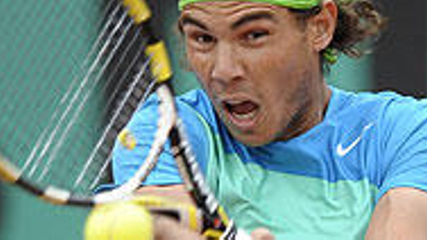 Rafa Nadal, en un momento del partido ante Lleyton Hewitt