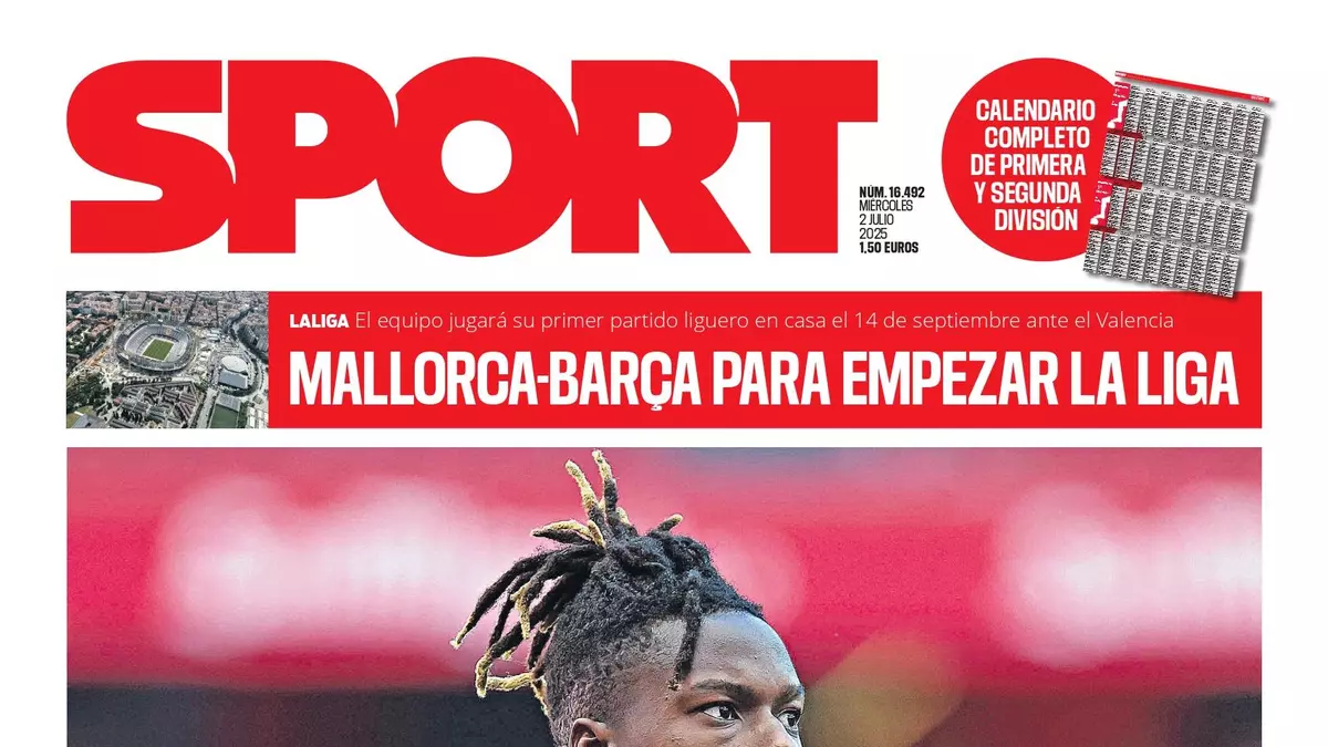 La portada de SPORT de hoy miércoles, 2 de julio de 2025