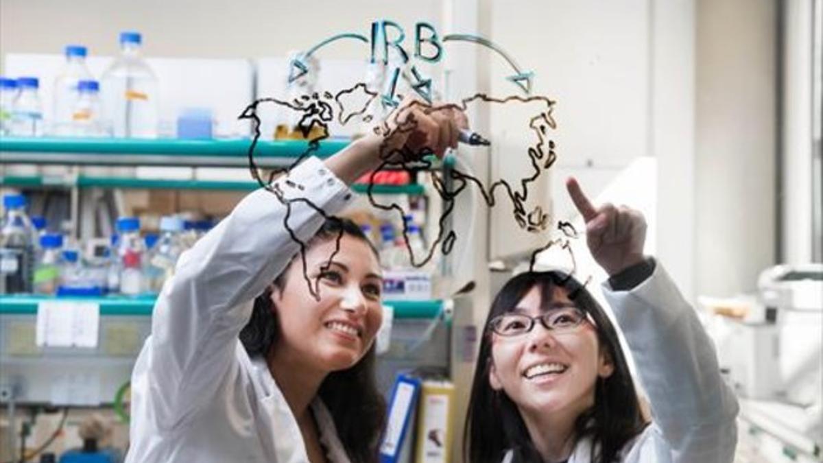 Instalaciones 8 Dos investigadoras, en el Institut de Recerca Biomèdica de Barcelona.