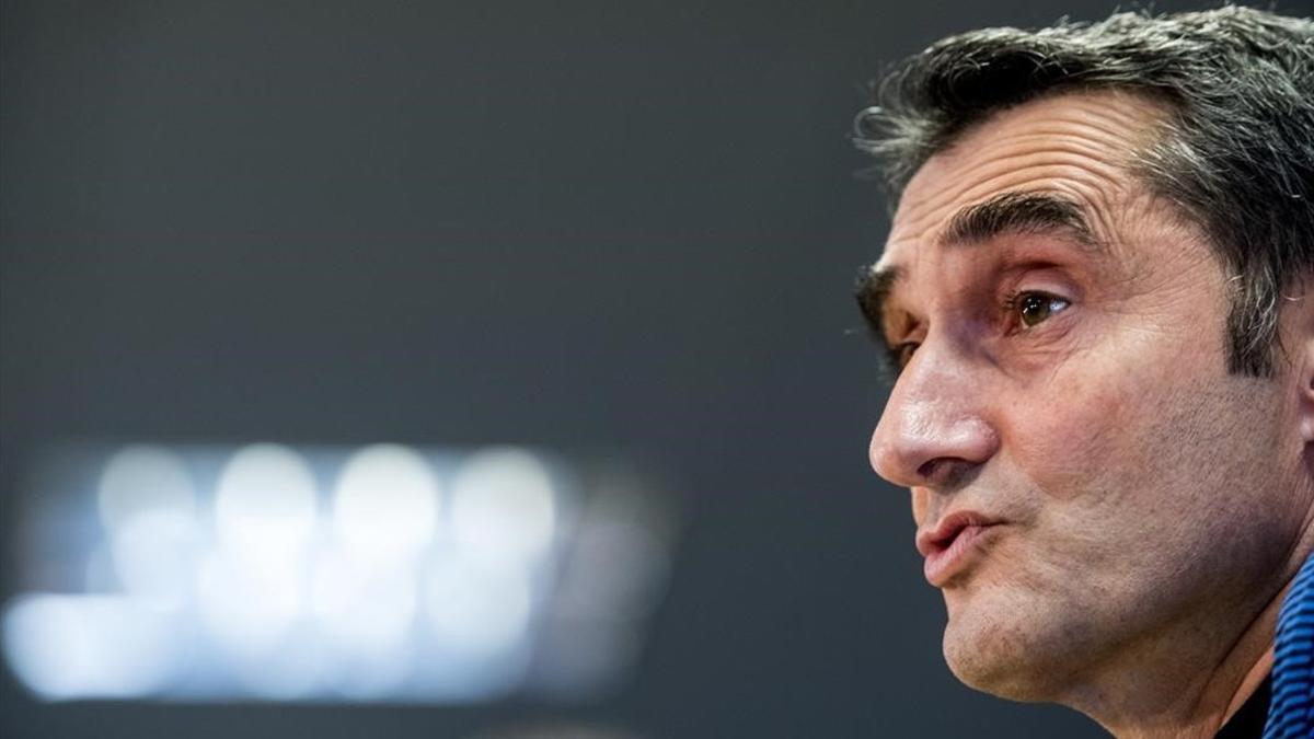 Ernesto Valverde, en la rueda de prensa previa al último partido de Liga.