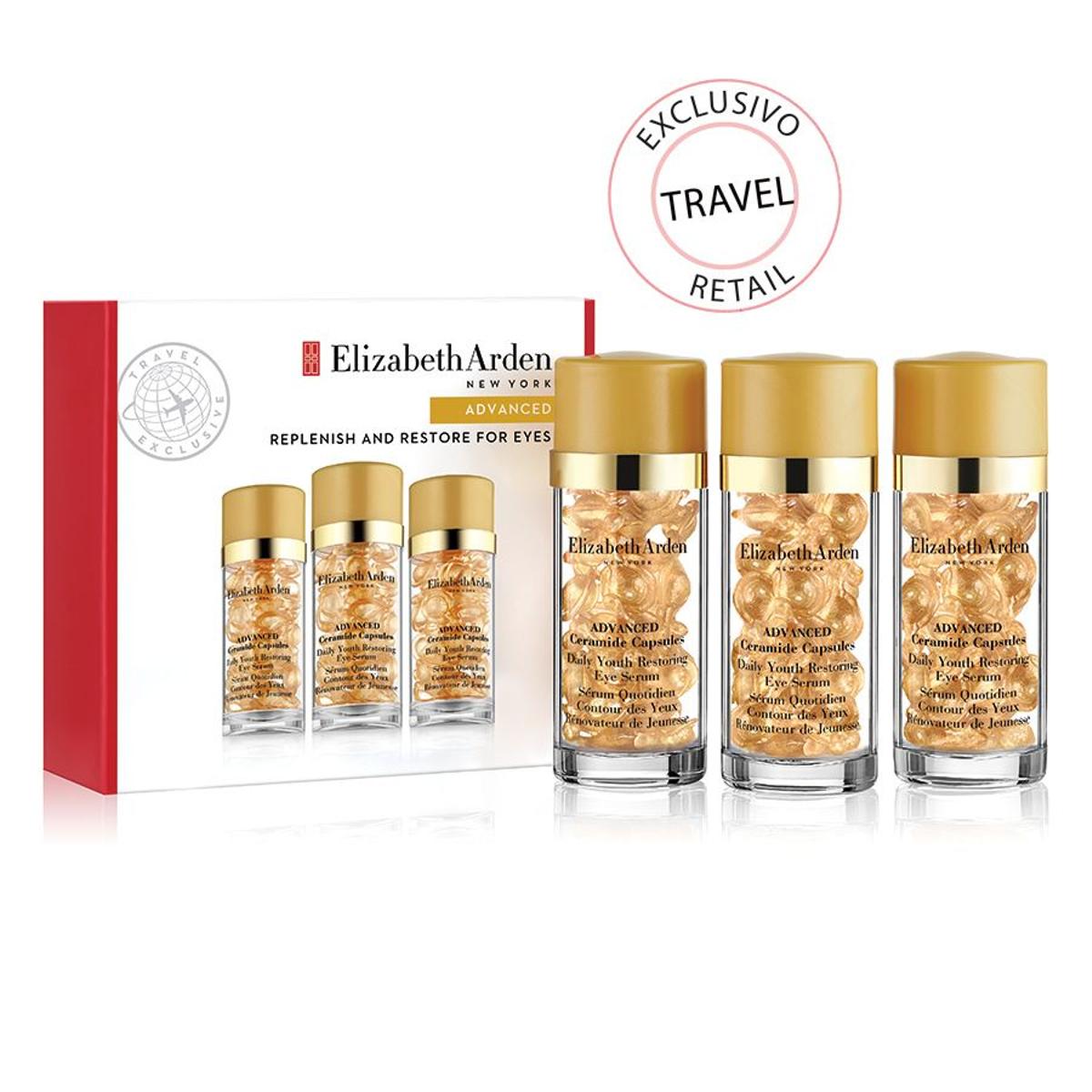 Imprescindibles en tu maleta, sérum de ojos en cápsulas de ceramidas de Elizabeth Arden