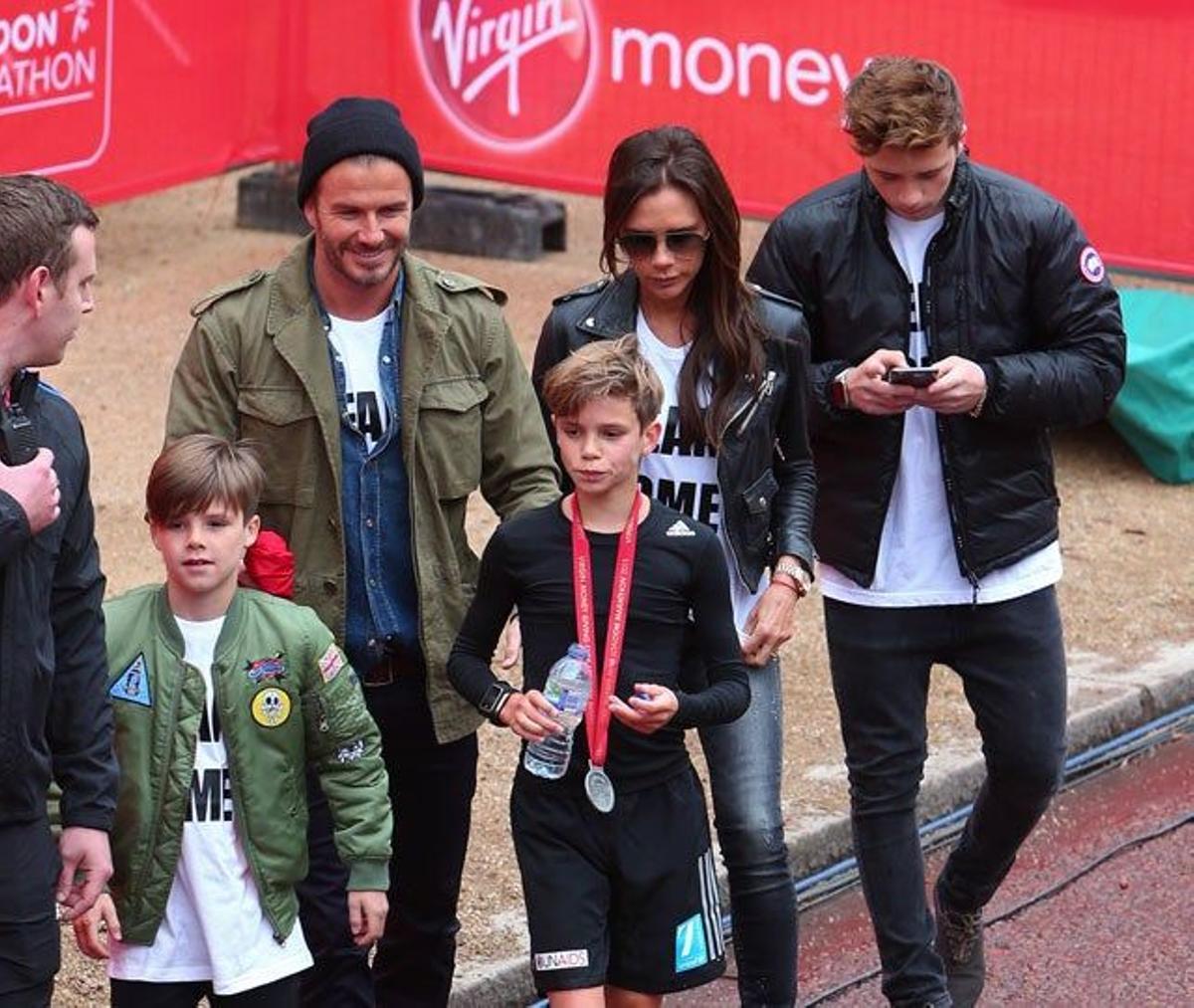 Romeo Beckham fue uno de los participantes en la maratón de Londres