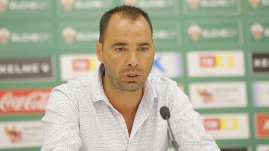 Jorge Cordero, en la sala de Prensa del estadio Martínez Valero