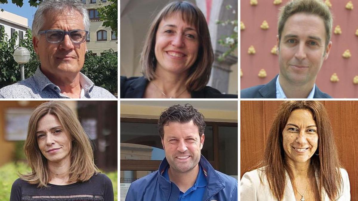 Josep Maria Martínez, alcalde de Roses; Anna Massot, alcaldessa de Castelló; Jordi Masquef, alcalde de Figueres; Júlia Gil, alcaldessa d'Avionyonet; Albert Ramos, alcalde de Vilamalla i Núria Escarpanter, alcaldessa de Llançà.