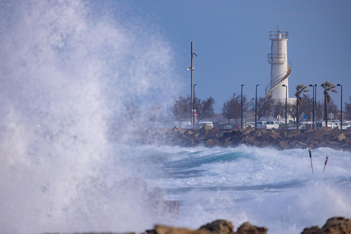 Temporal en Formentera en una imagen de archivo