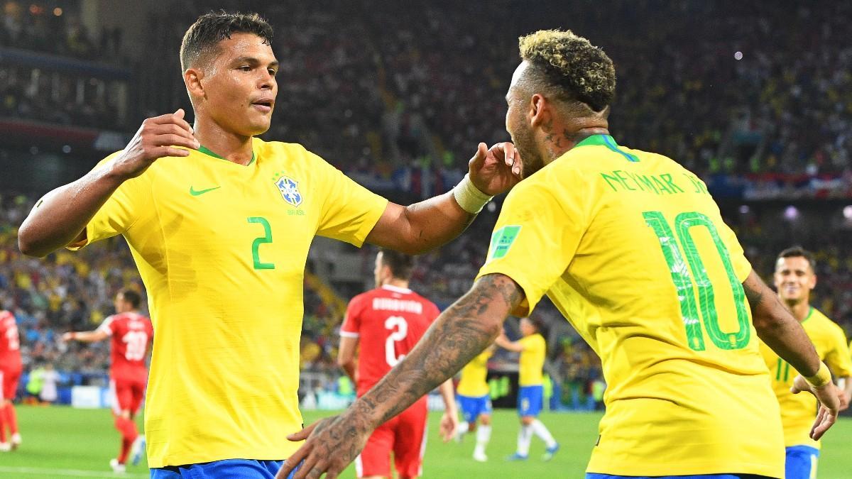 Thiago Silva y Neymar, con la 'canarinha'