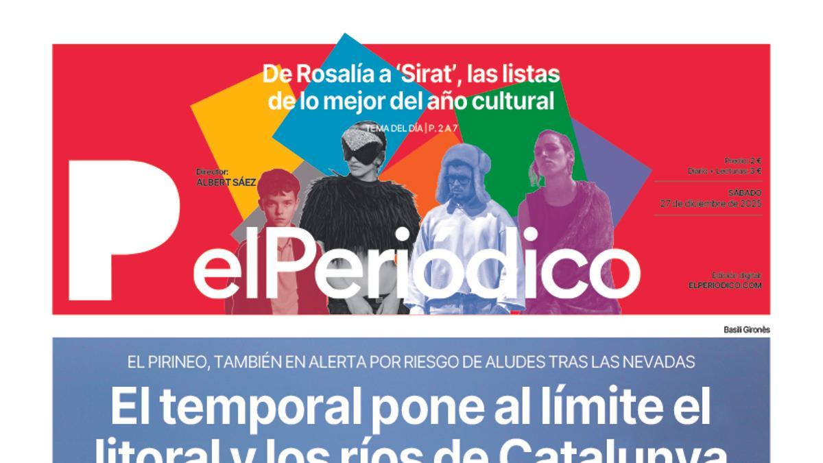La portada de EL PERIÓDICO del 27 de diciembre de 2025