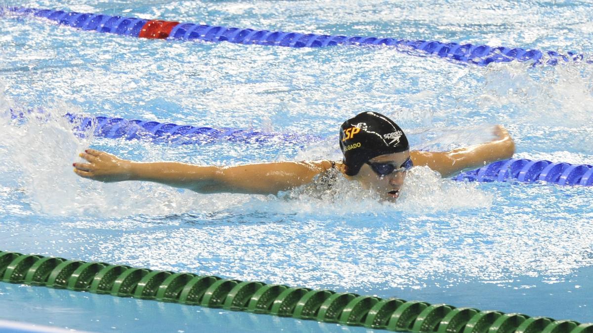 María Delgado, durante una competición.