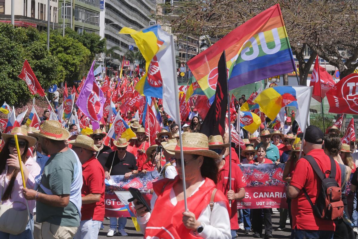 Manifestación por el Día de los Trabajadores en Las Palmas de Gran Canaria