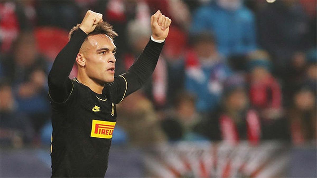 El doblete de Lautaro ante el Slavia de Praga