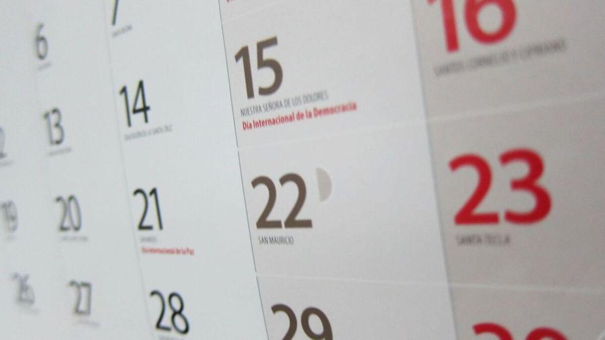 Este es el calendario de festivos de 2022