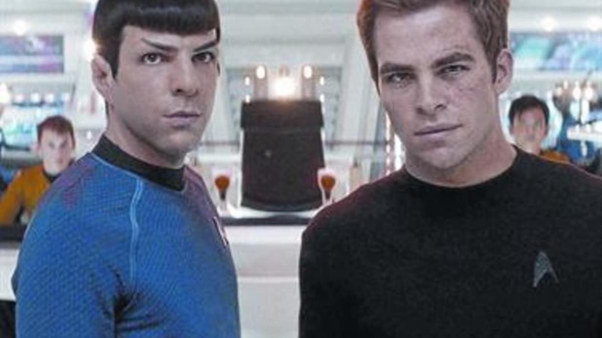 Los jóvenes Spock (Zachary Quinto) y Kirk (Chris Pine), en una imagen de 'Star Trek'.