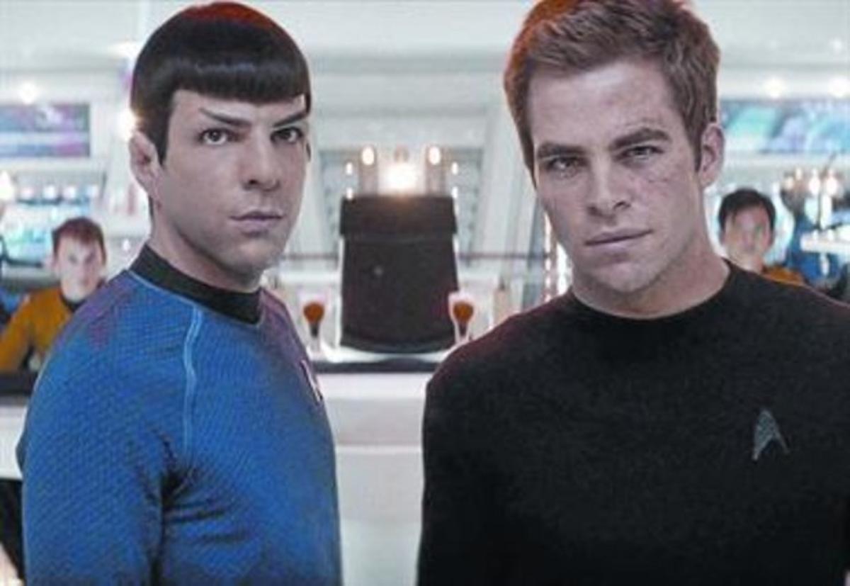 Els joves Spock (Zachary Quinto) i Kirk (Chris Pine), en una imatge de ’Star Trek’.