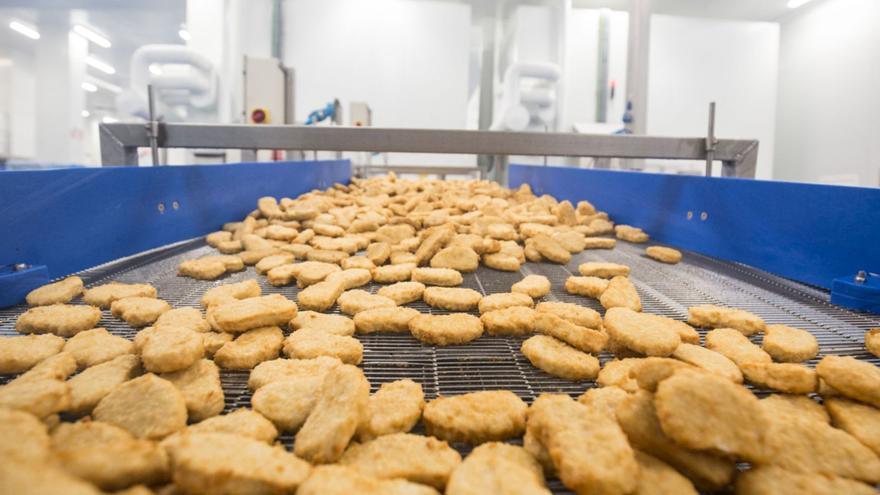 Línea de elaboración de nugget en una de nuestras fábricas