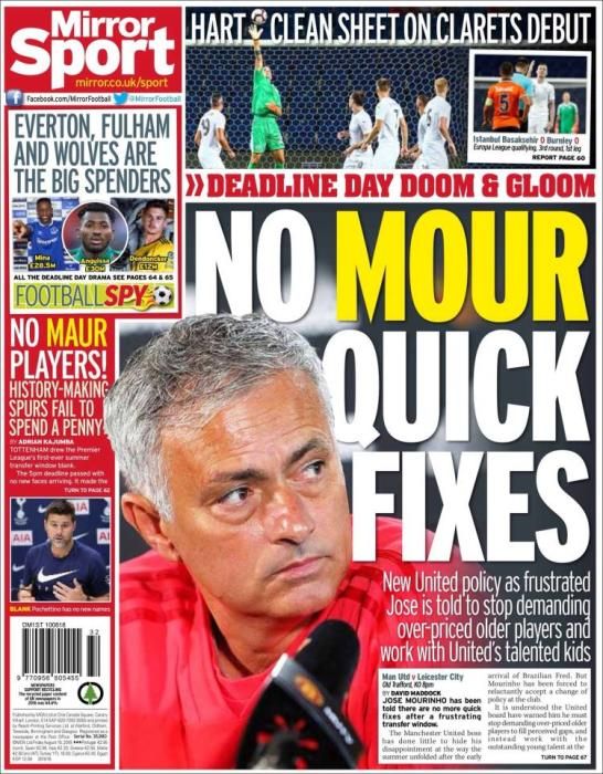 Portada MIRROR SPORT viernes 10 de agosto de 2018