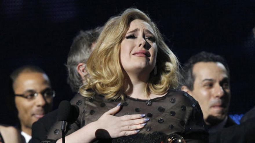 Adele, durante la ceremonia de los Grammy.