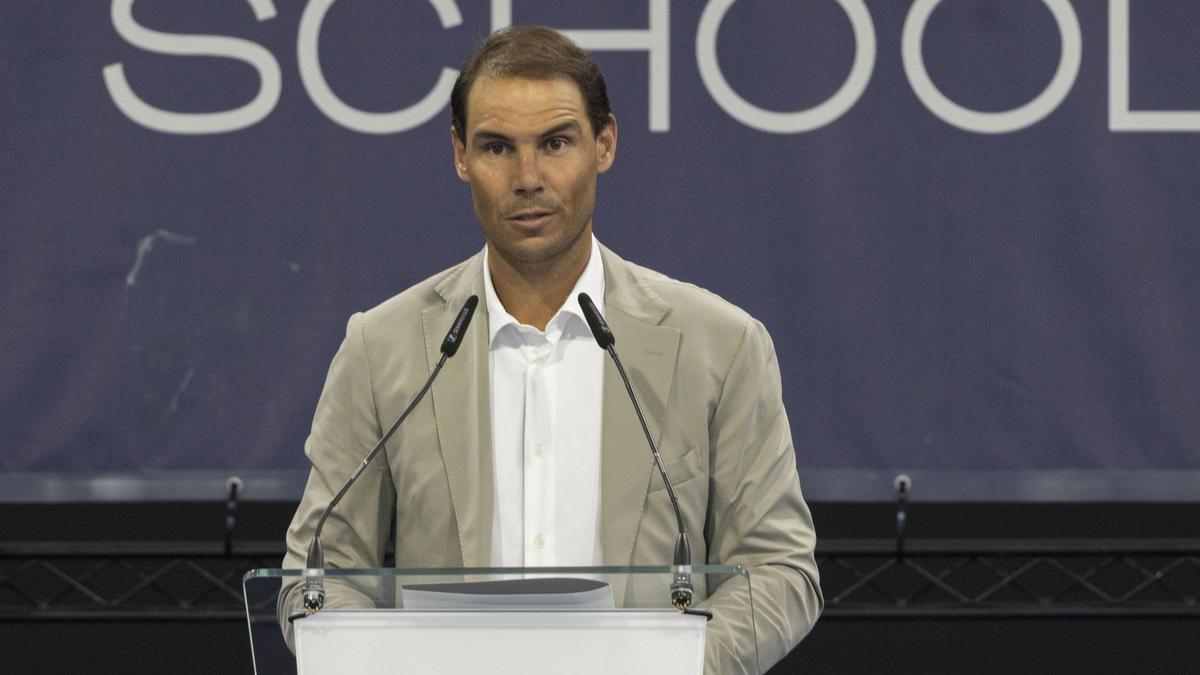Rafa Nadal, en un acto con la academia.