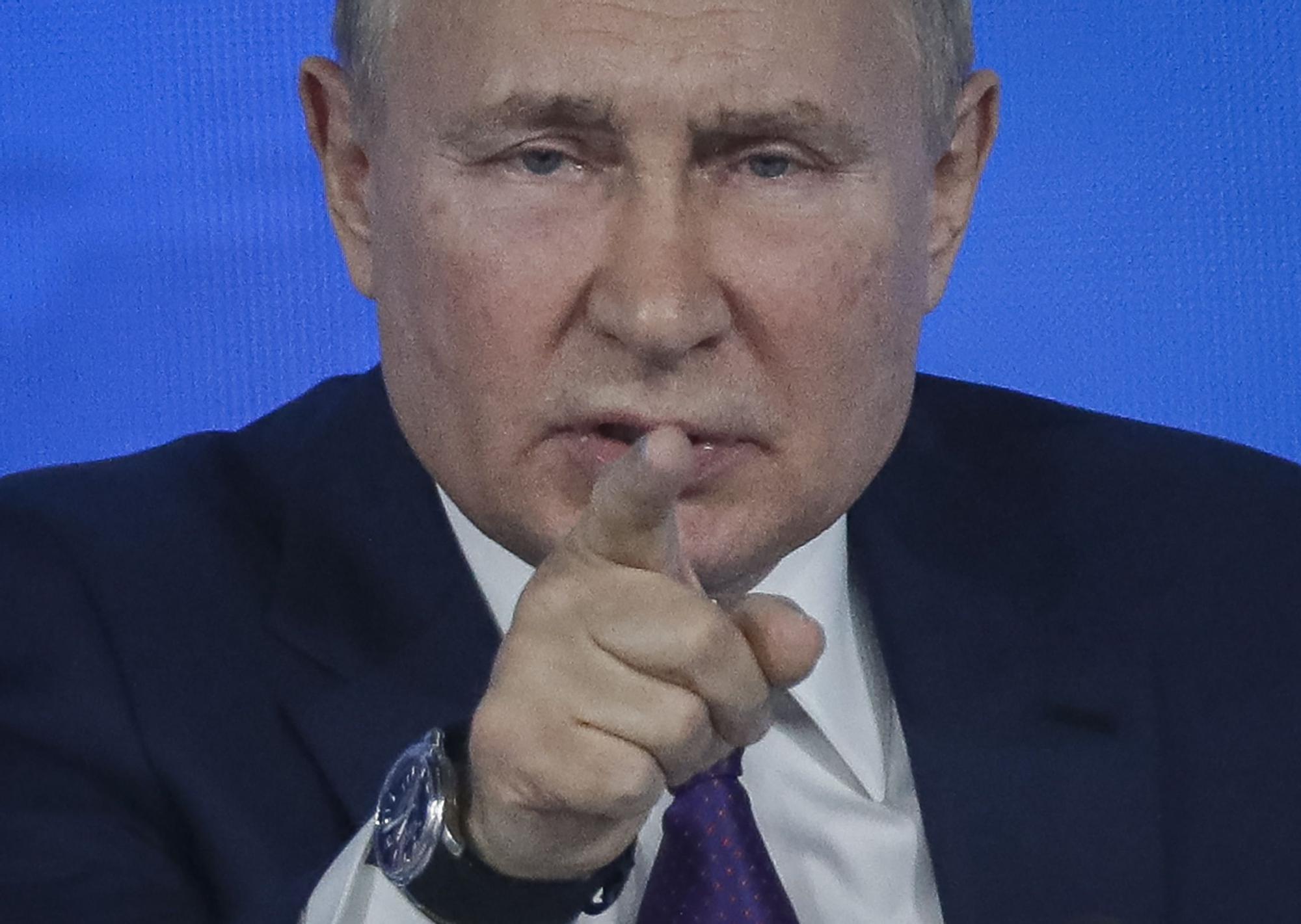 El presidente de Rusia, Vladimir Putin, en una rueda de prensa en diciembre de 2021.