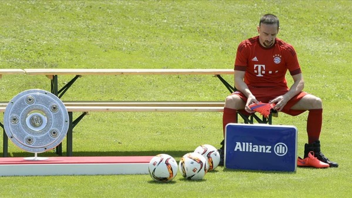 El francés Ribery, en un entrenamiento del Bayern.