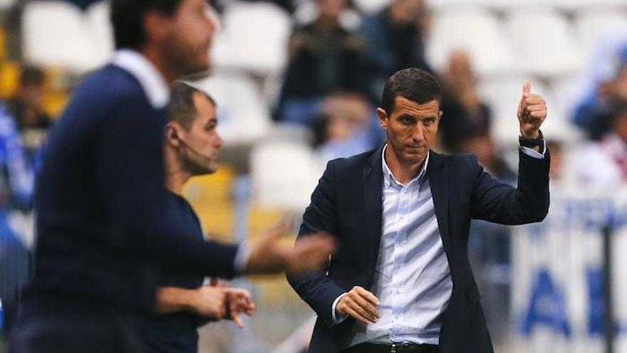 Javi Gracia, durante el encuentro ante el Deportivo de La Coruña, donde consiguió la segunda victoria de la temporada.