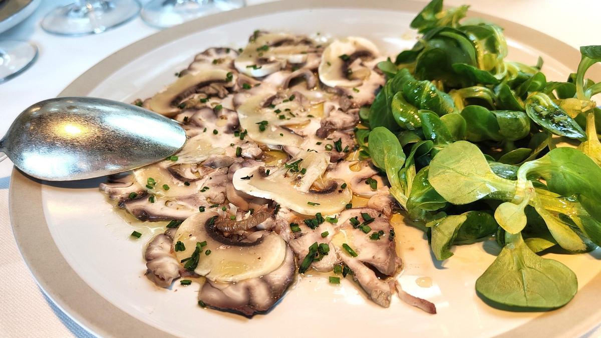 Los sesos con champiñones del Hispania.