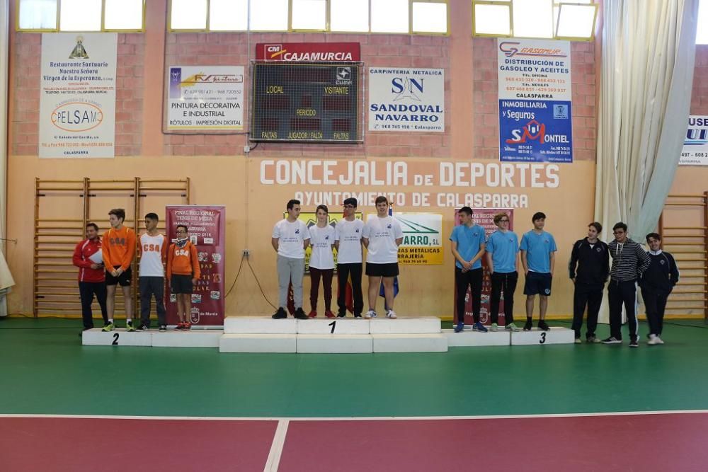 Final regional de tenis de mesa en Calasparra