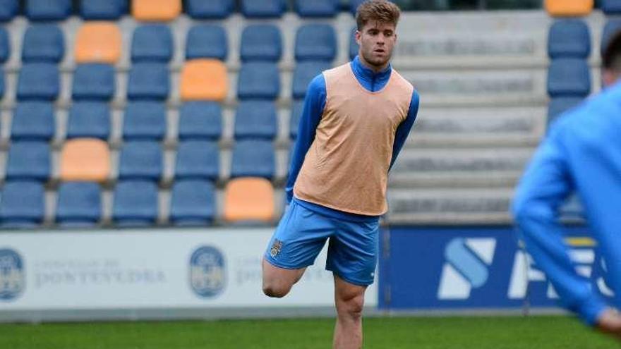 Mario Barco durante un entrenamiento antes de la lesión. // R.V.