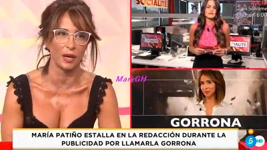 El equipo de Socialité acusa a María Patiño en directo y ella estalla en la redacción: &quot;Me voy a abastecer yo solita de todo&quot;