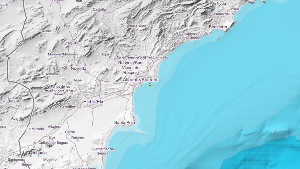 La costa de Alicante registra un pequeño terremoto esta mañana.