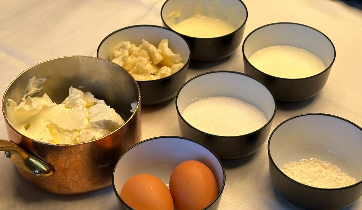 Ingredientes para elaborar la tarta de queso Tatel