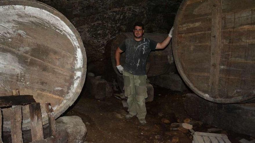 Algunas de las grandes cubas albergadas en la bodega de &quot;Las Cuarenta&quot; recientemente restaurada en Fermoselle.