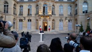 El primer ministro francés, Gabriel Attal, durante una rueda de prensa en el palacio de Matignon, la sede del Ejecutivo.