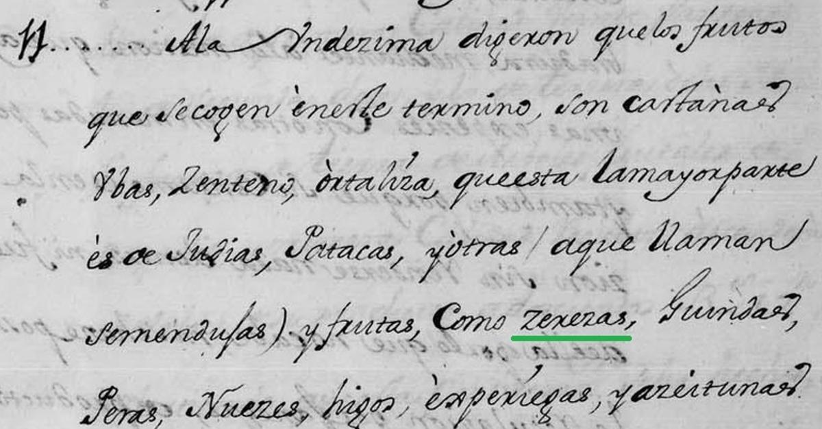 Referencia a las cerezas en Tornavacas. Año de 1753