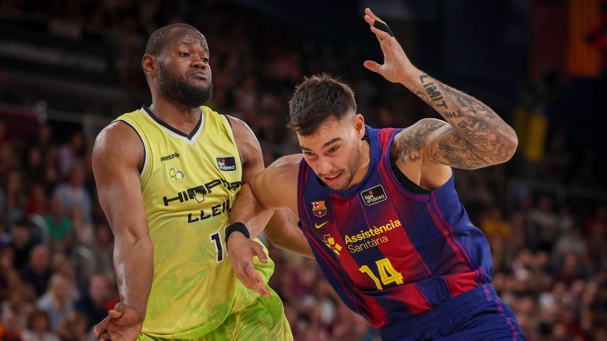 Atoumane Diagne y Willy Hernangómez, en el Barça - Hiopos Lleida de la primera vuelta