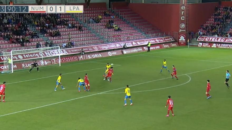 CD Numancia - UD Las Palmas, el gol empate