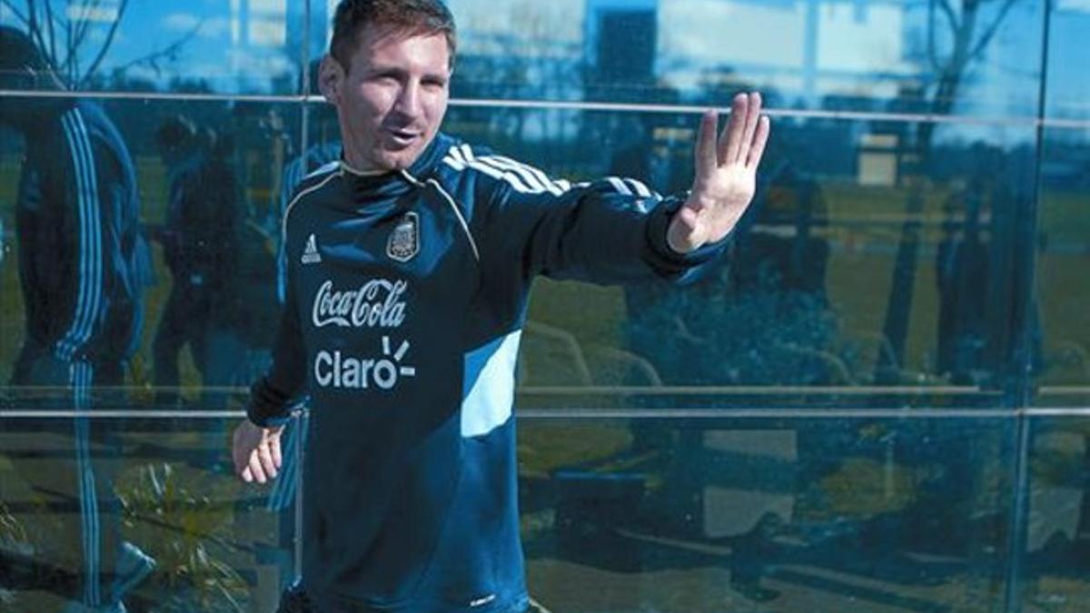 Messi, durante un entrenamiento de la selección argentina en Buenos Aires, esta semana.