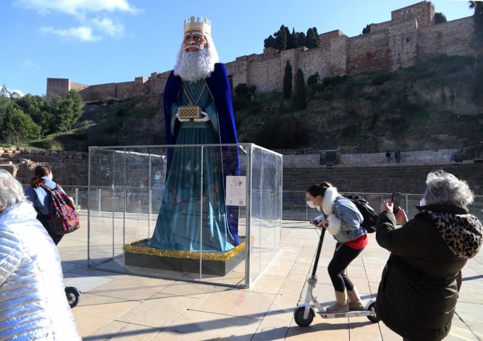 Reyes Magos gigantes en el Centro de Málaga