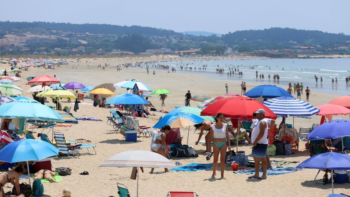 Aspecto que presentaba la playa de A Lanzada.