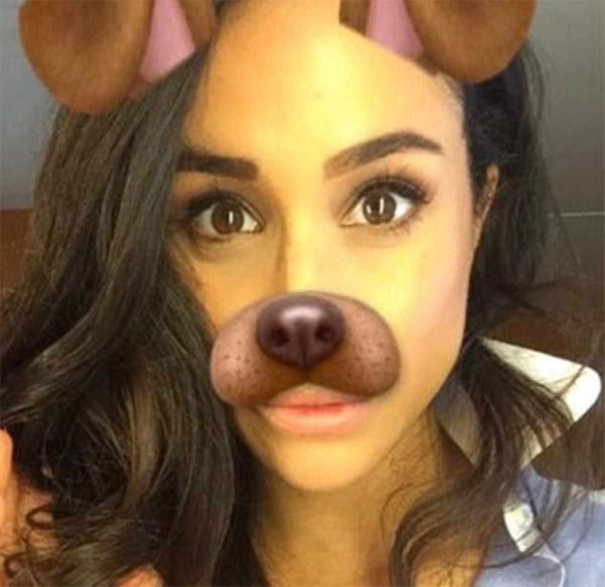 Selfie con flitro de Meghan Markle de su cuenta borrada de Instagram